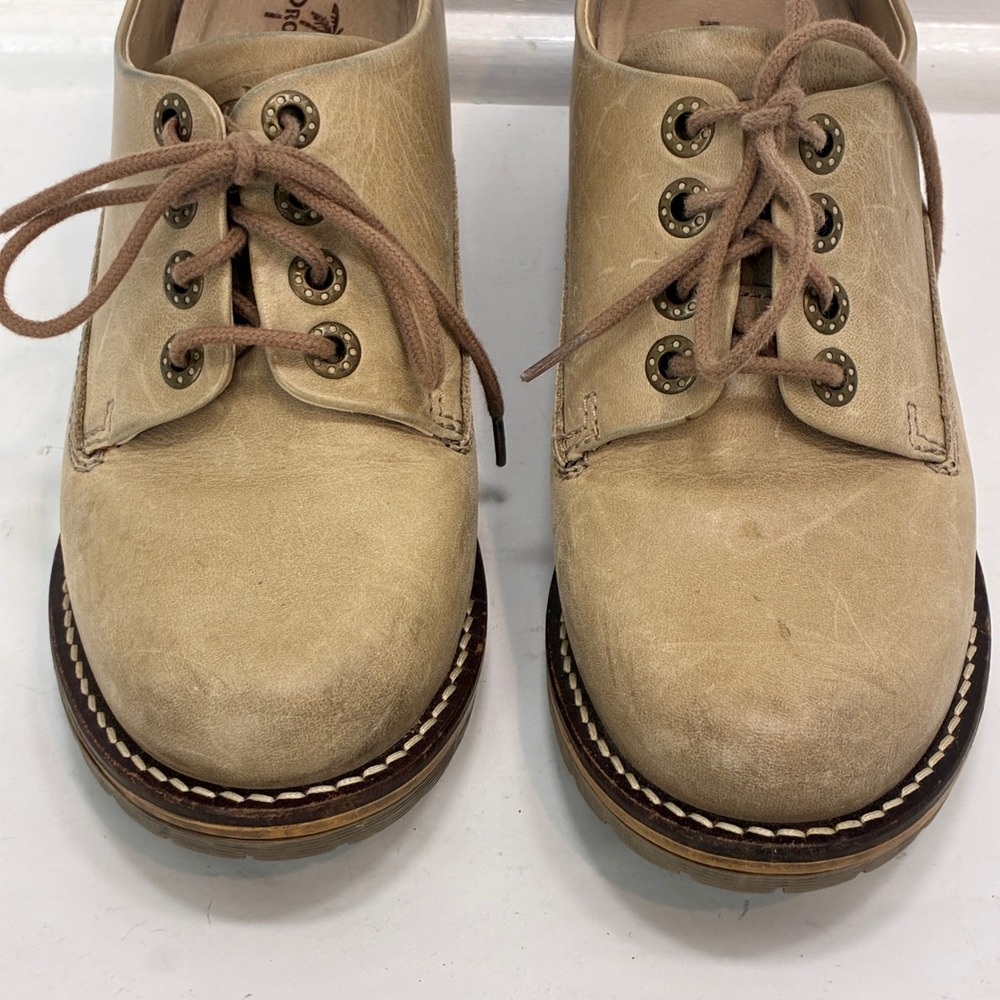 Dromedaris Kaley Womens Tan Leather Lace Up Oxford Shoes Size 37 Grandpa Grandma - Picture 8 of 10